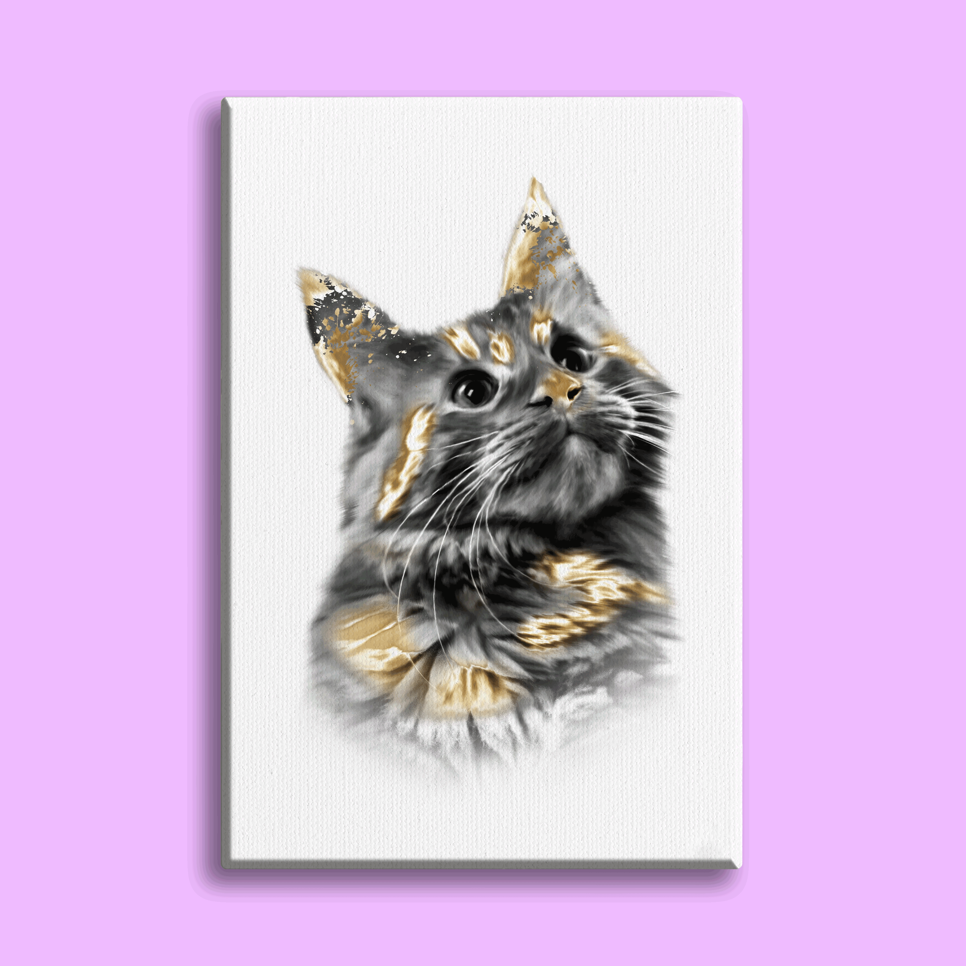 Gold Plated Pet Art - Custom Pet Portrait